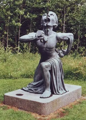 photgraph of The Split Man sculpture. Victor's Way, Roundwood, Dublin